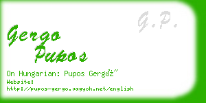 gergo pupos business card